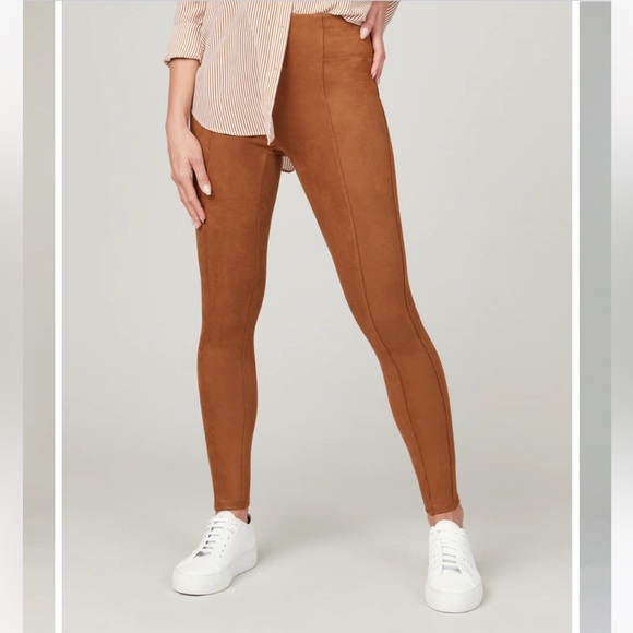 Spanx Faux Suede Leggings in Rich Caramel Tummy Control Women’s Size XL - Picture 1 of 14